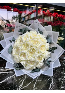 30 Beyaz YAPAY Açık Şakayık Buketi